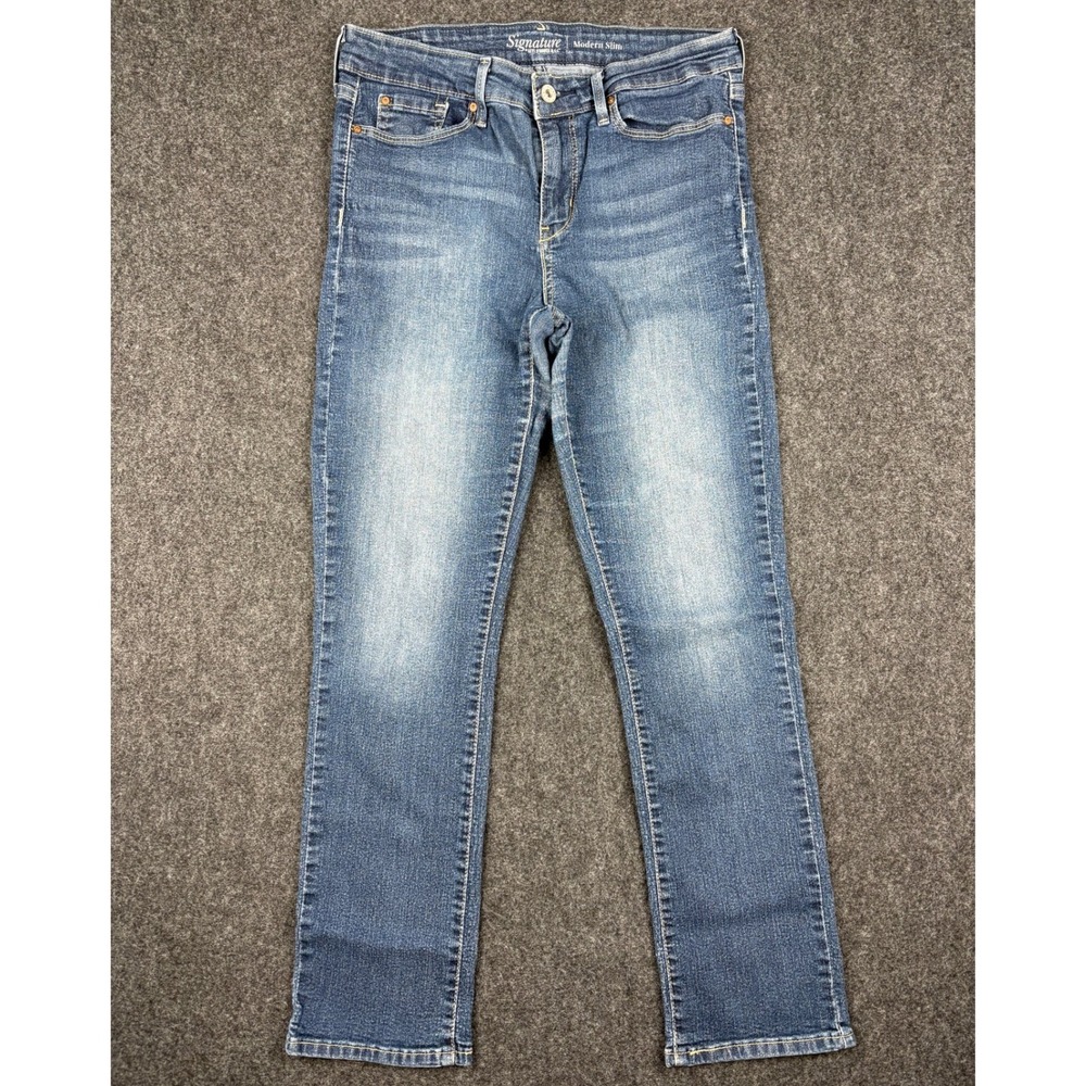 Signature by Levi Strauss Womens Modern Slim Jeans Blue W28 L26 8M Medium Wash